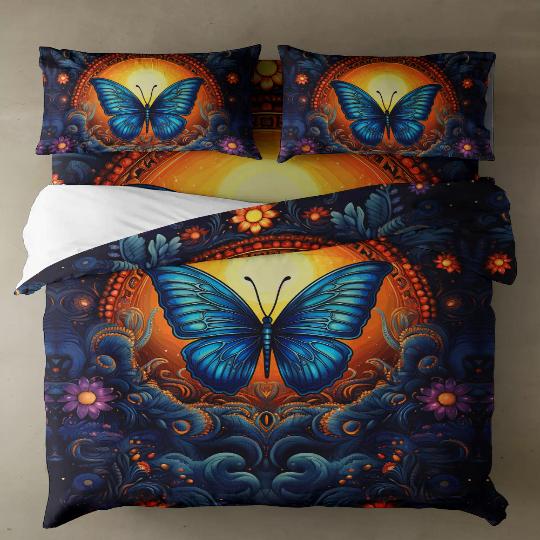 BDS - Celestial Moon And Butterflies Bedding Set For Hippies