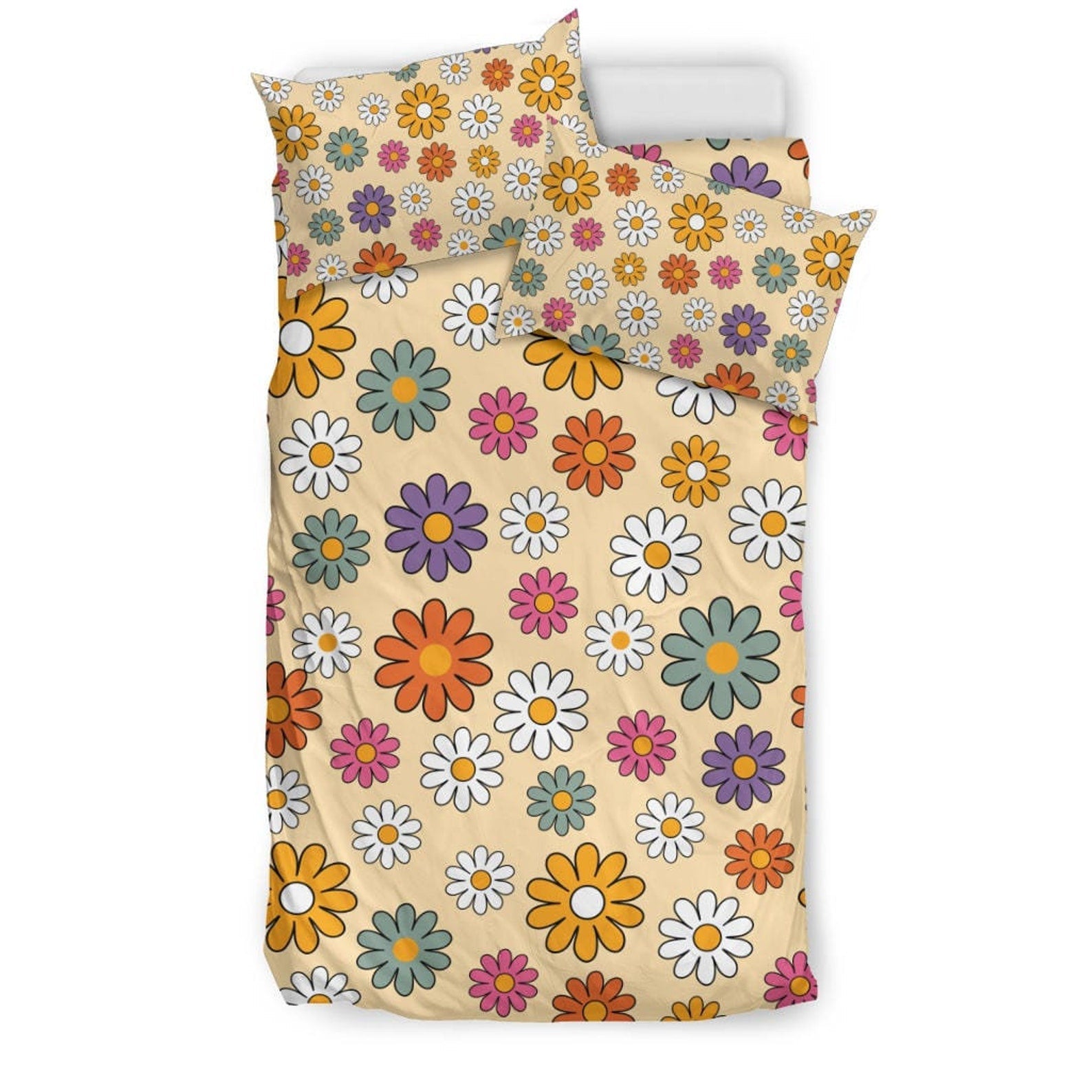 Hippie Art Zone - Colorful Duvet Cover, Floral Duvet Cover, Quilt Bedding Set For Hippies