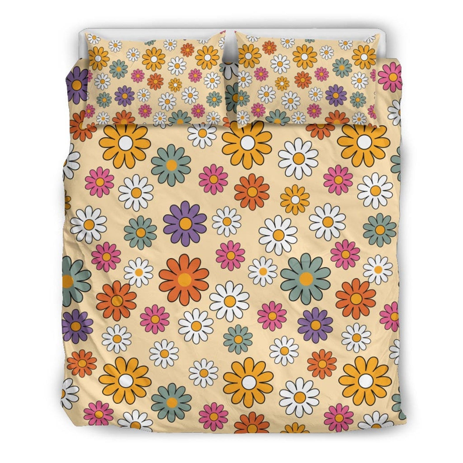 Hippie Art Zone - Colorful Duvet Cover, Floral Duvet Cover, Quilt Bedding Set For Hippies
