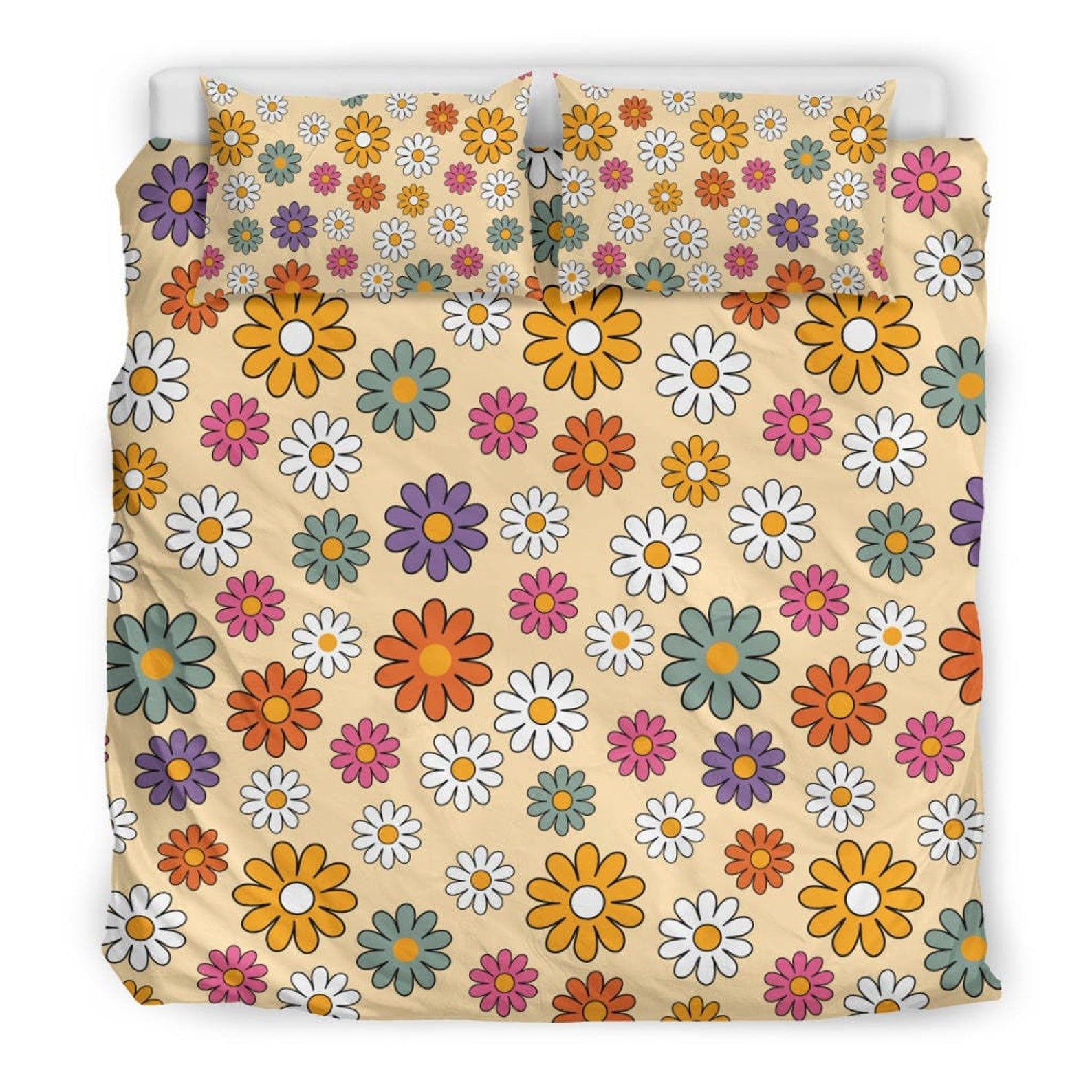 Hippie Art Zone - Colorful Duvet Cover, Floral Duvet Cover, Quilt Bedding Set For Hippies