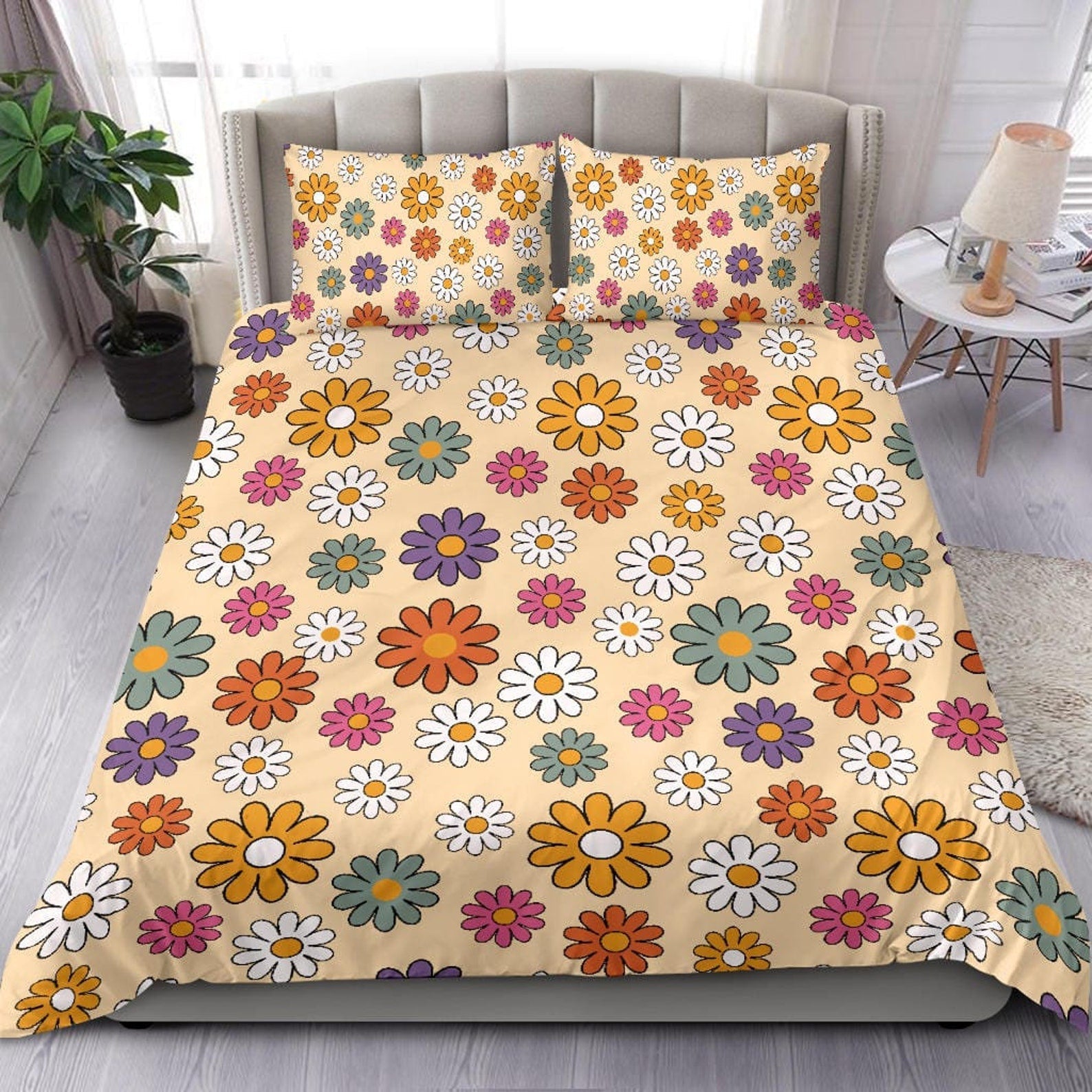Hippie Art Zone - Colorful Duvet Cover, Floral Duvet Cover, Quilt Bedding Set For Hippies