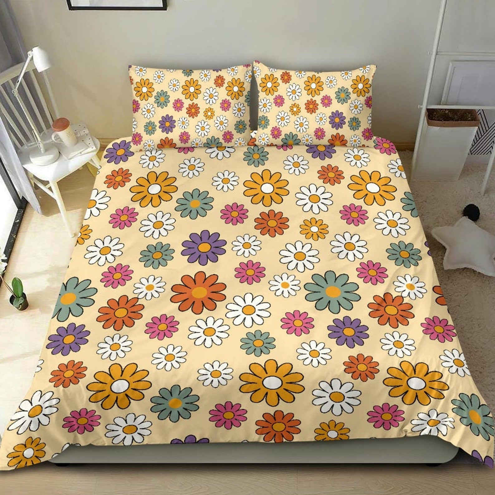 Hippie Art Zone - Colorful Duvet Cover, Floral Duvet Cover, Quilt Bedding Set For Hippies
