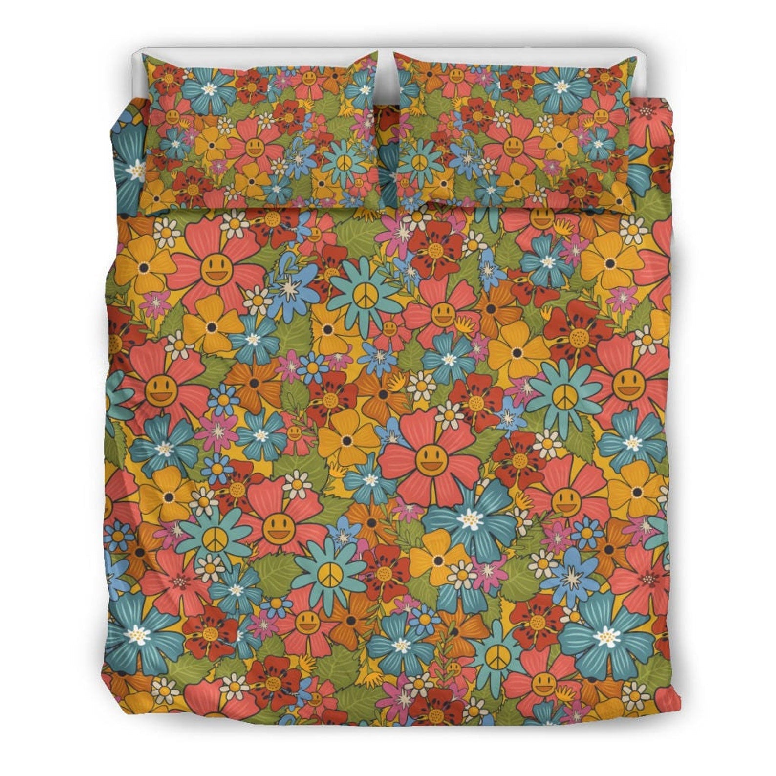 Hippie Art Zone - Colorful Duvet Cover, Hippie Bedding, Bedding Set For Hippies