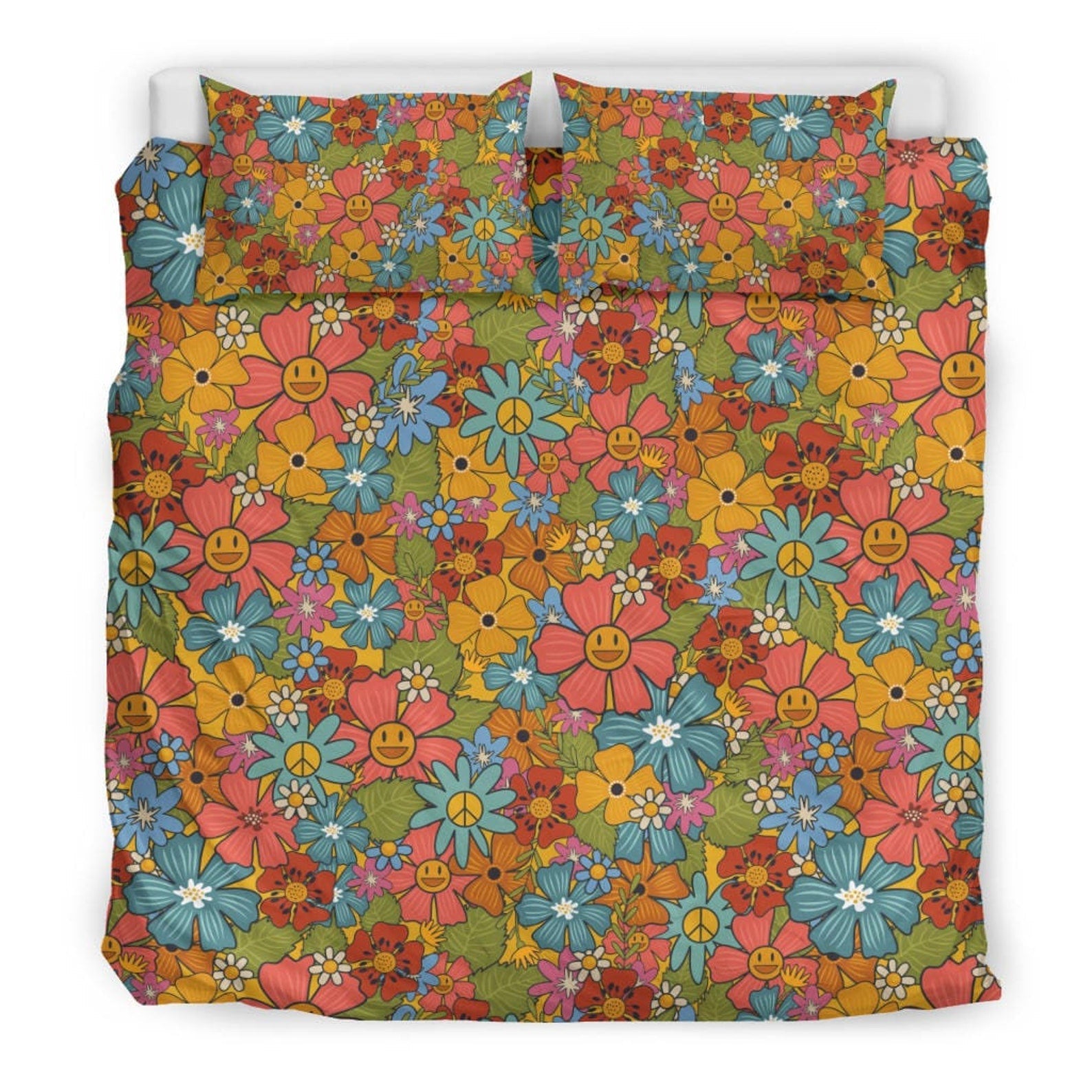 Hippie Art Zone - Colorful Duvet Cover, Hippie Bedding, Bedding Set For Hippies