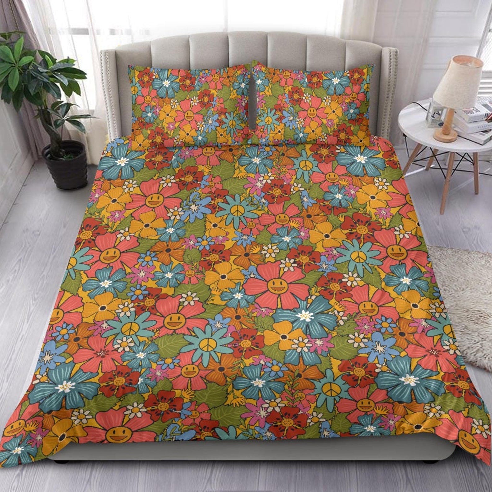 Hippie Art Zone - Colorful Duvet Cover, Hippie Bedding, Bedding Set For Hippies