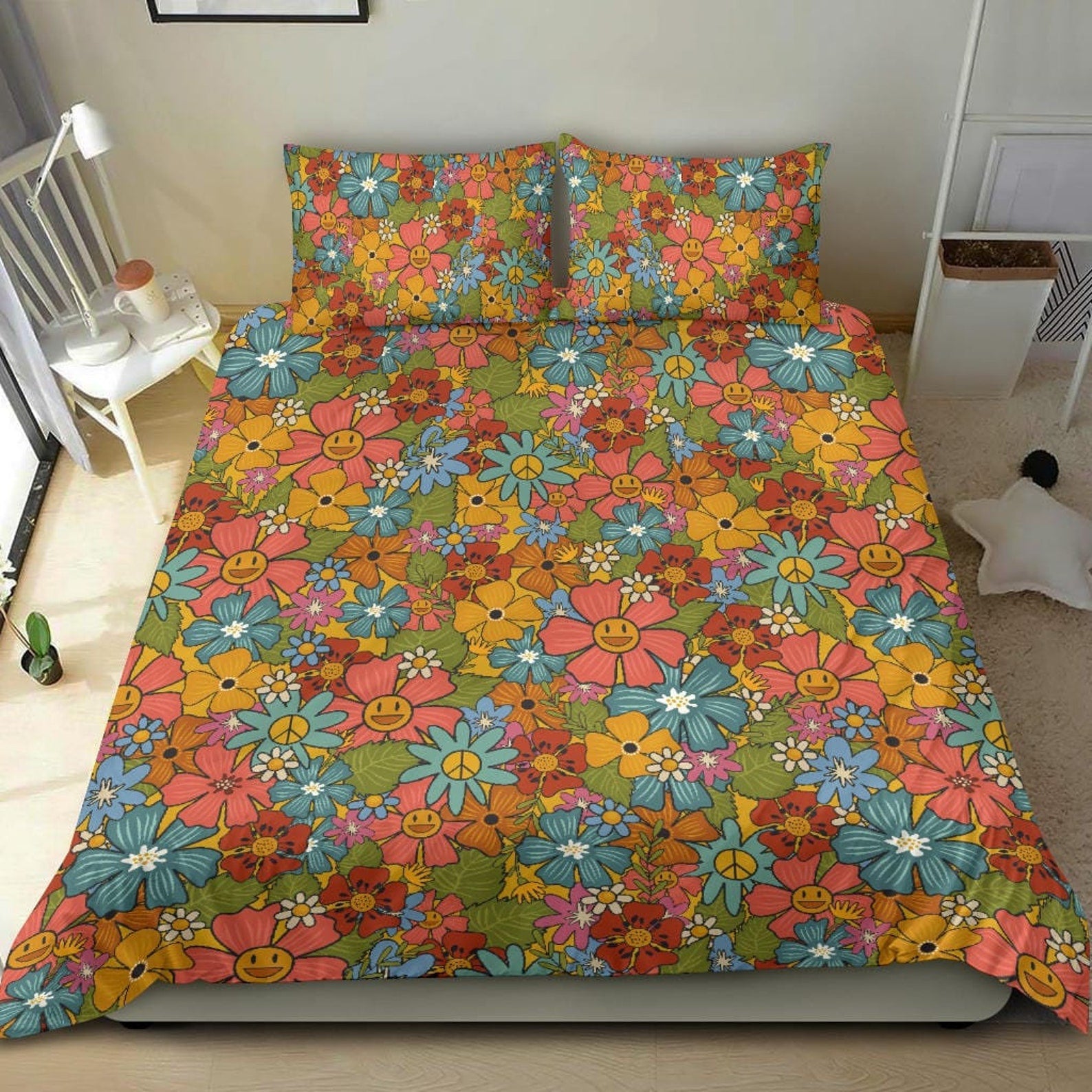 Hippie Art Zone - Colorful Duvet Cover, Hippie Bedding, Bedding Set For Hippies