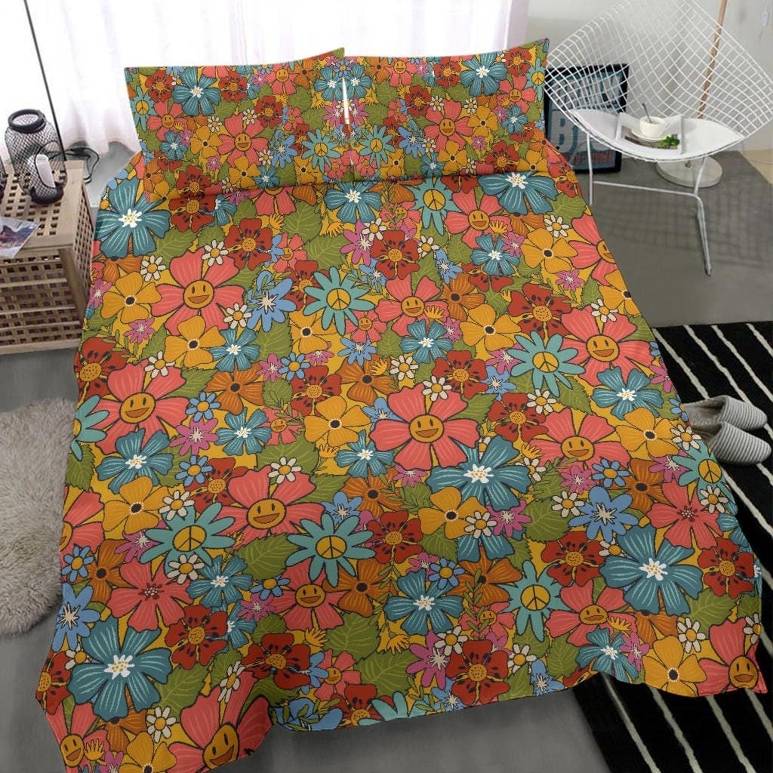 Hippie Art Zone - Colorful Duvet Cover, Hippie Bedding, Bedding Set For Hippies