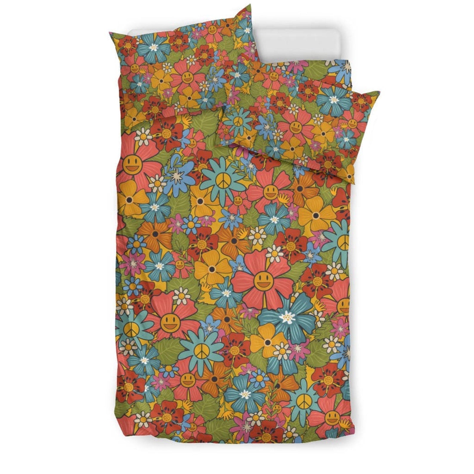 Hippie Art Zone - Colorful Duvet Cover, Hippie Bedding, Bedding Set For Hippies
