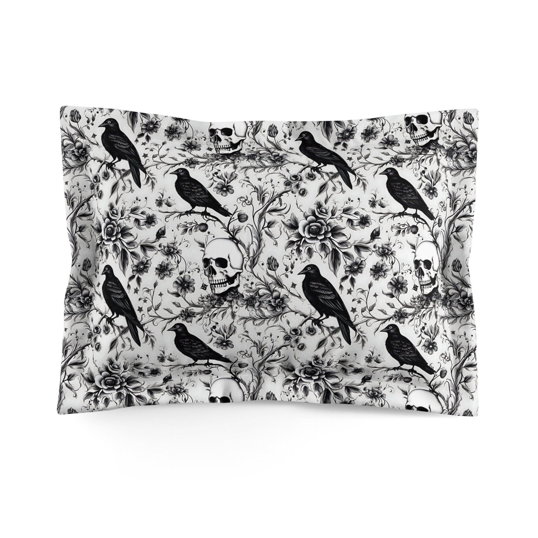 Hippie Art Zone - Enchanted Autumn, Halloween Raven Skull Garden Bedding Set For Hippies