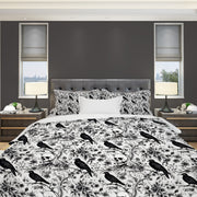 Hippie Art Zone - Enchanted Autumn, Halloween Raven Skull Garden Bedding Set For Hippies