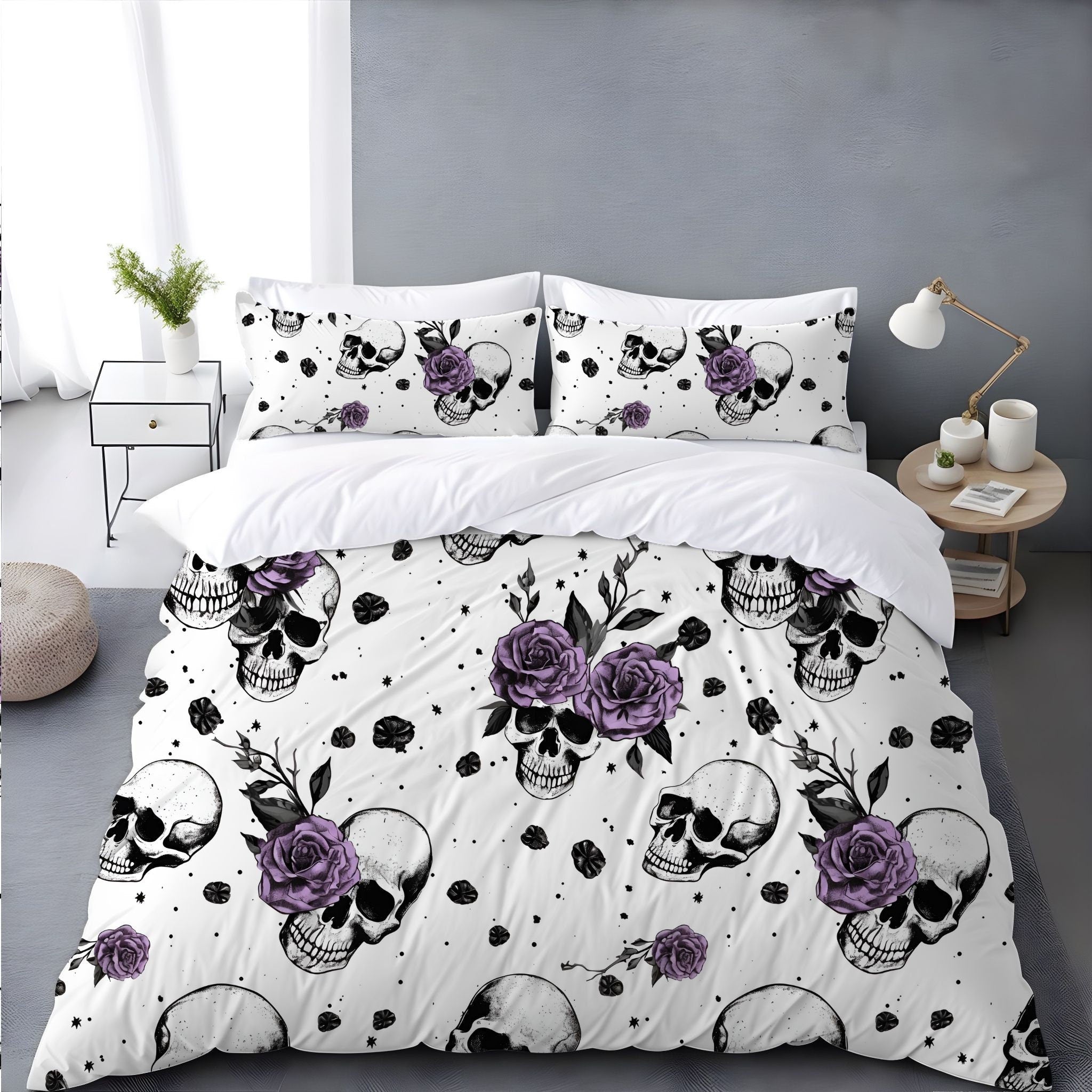 Hippie Art Zone - Eternally Yours Gothic, Halloween Dark Gothic Bedding Set For Hippies