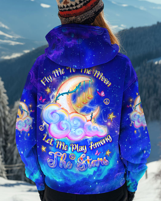 Fly Me To The Moon Hoodie Sweatshirt For Boho Hippie