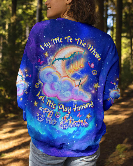 Fly Me To The Moon Hoodie Sweatshirt For Boho Hippie