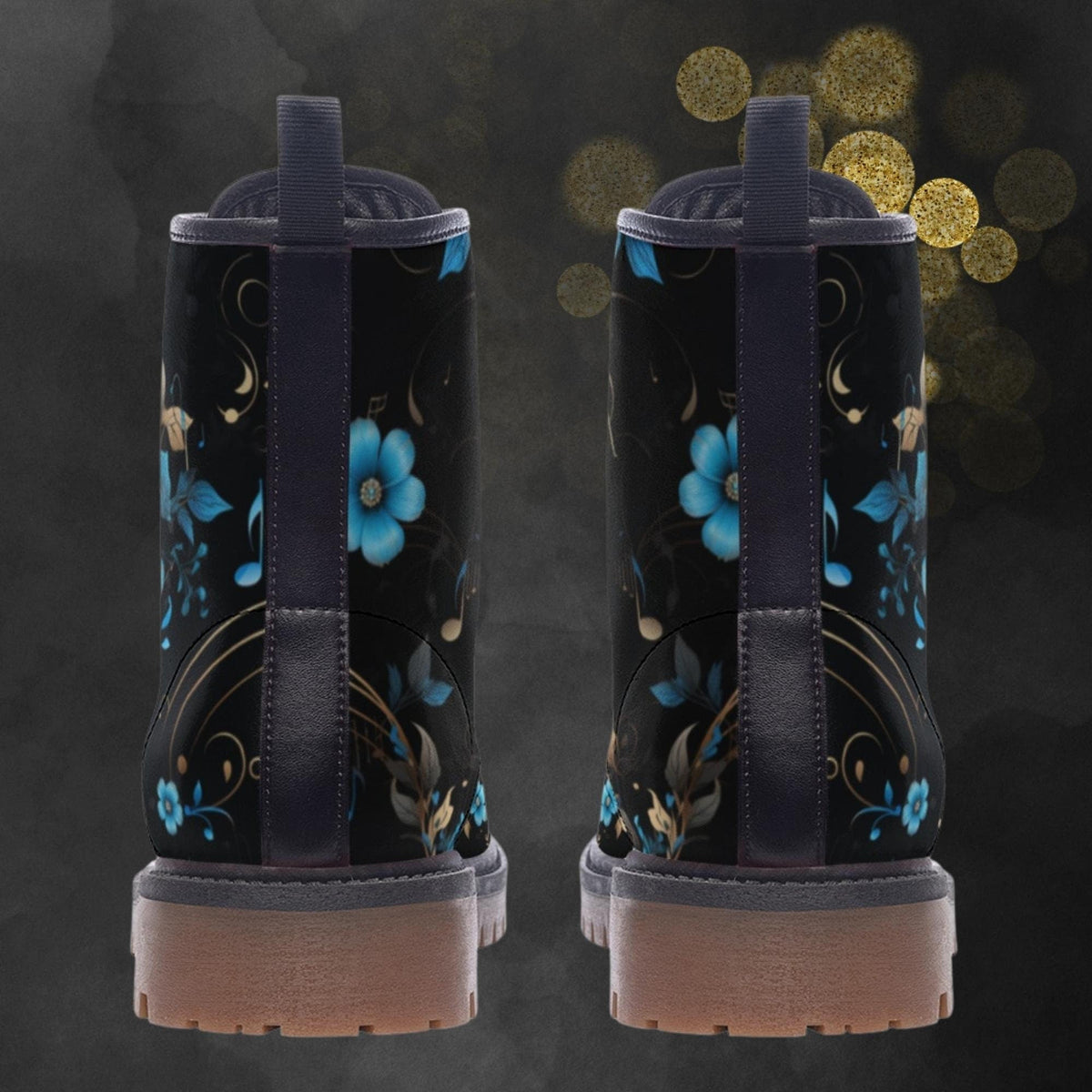 Hippie Art Zone - Floral Music Notes Light Spring Summer Fall Winter Boots For Hippies