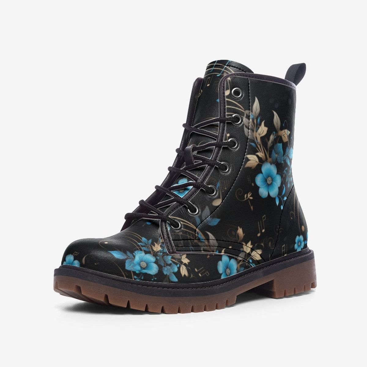 Hippie Art Zone - Floral Music Notes Light Spring Summer Fall Winter Boots For Hippies