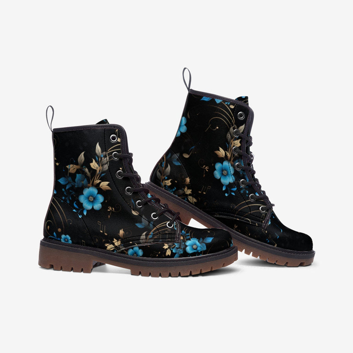 Hippie Art Zone - Floral Music Notes Light Spring Summer Fall Winter Boots For Hippies