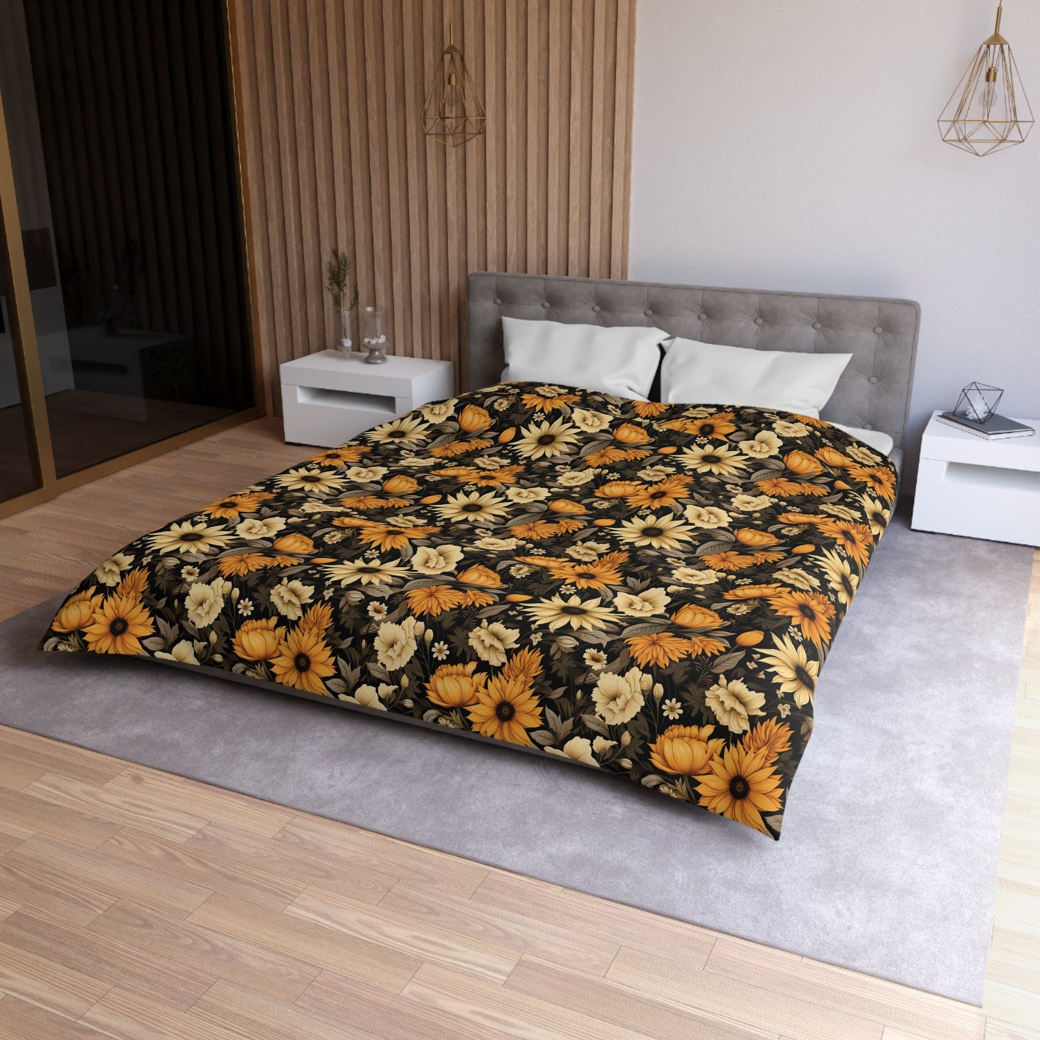 Hippie Art Zone - Forbidden Sunflower, Halloween Dark Gothic Bedding Set For Hippies