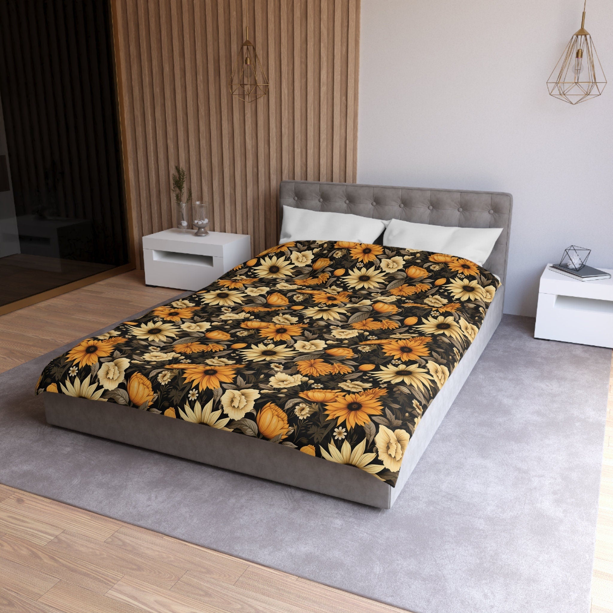 Hippie Art Zone - Forbidden Sunflower, Halloween Dark Gothic Bedding Set For Hippies