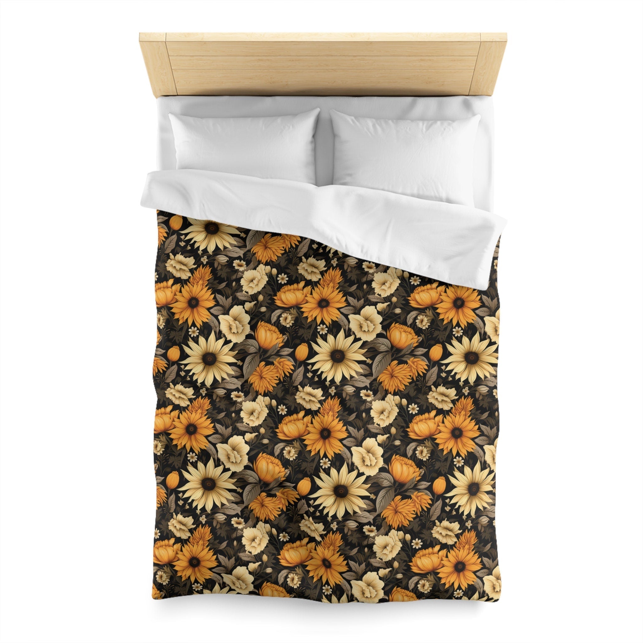 Hippie Art Zone - Forbidden Sunflower, Halloween Dark Gothic Bedding Set For Hippies