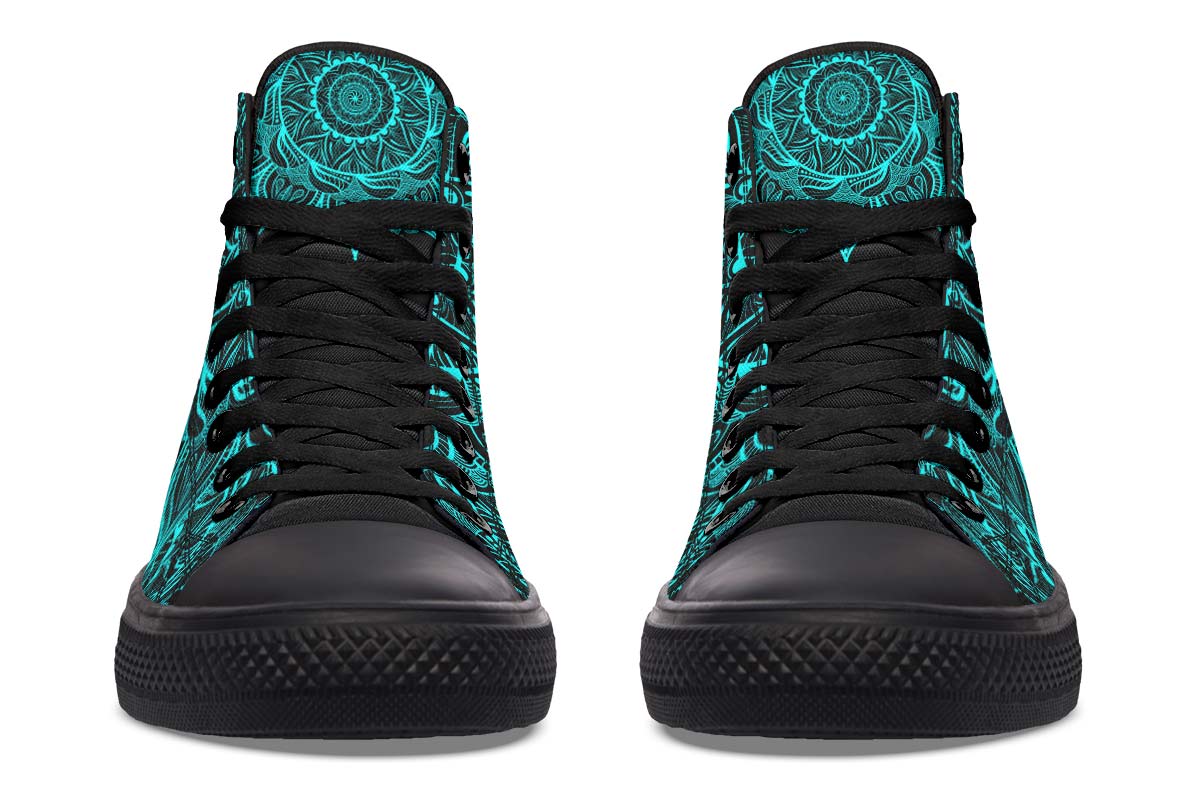 hippieartzone Shoes - AQUA DRAGON