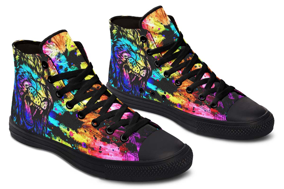 hippieartzone Shoes - TIE DYE LION