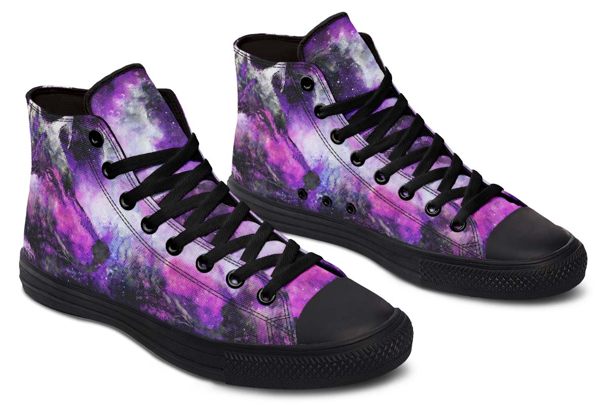 hippieartzone Shoes - WATERCOLOR GALAXY WOLF