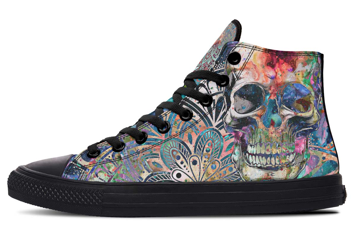 hippieartzone Shoes - ACRYLIC PAINTING SKULL