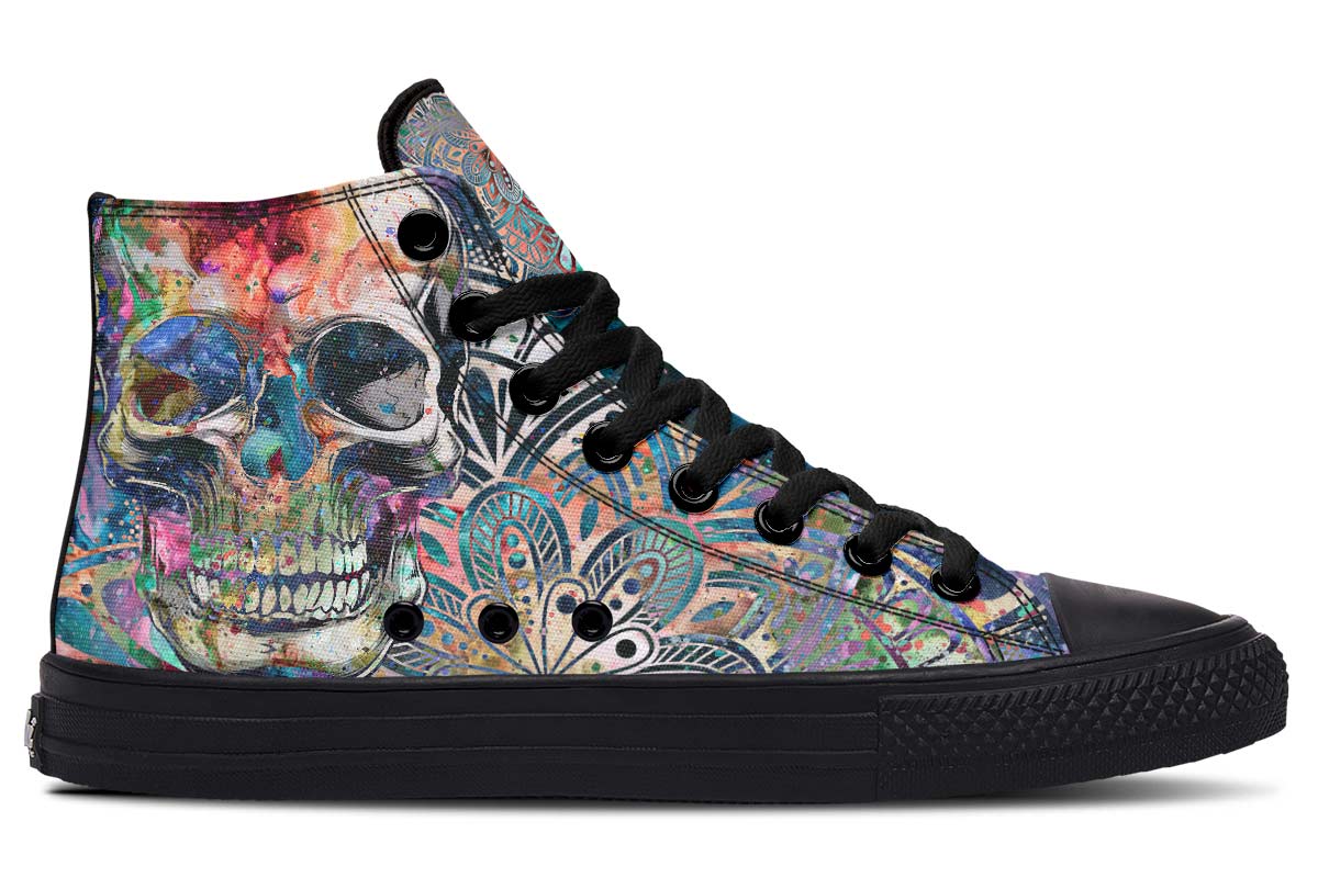 hippieartzone Shoes - ACRYLIC PAINTING SKULL