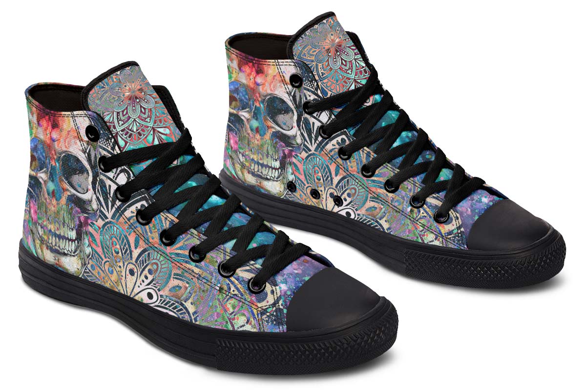hippieartzone Shoes - ACRYLIC PAINTING SKULL