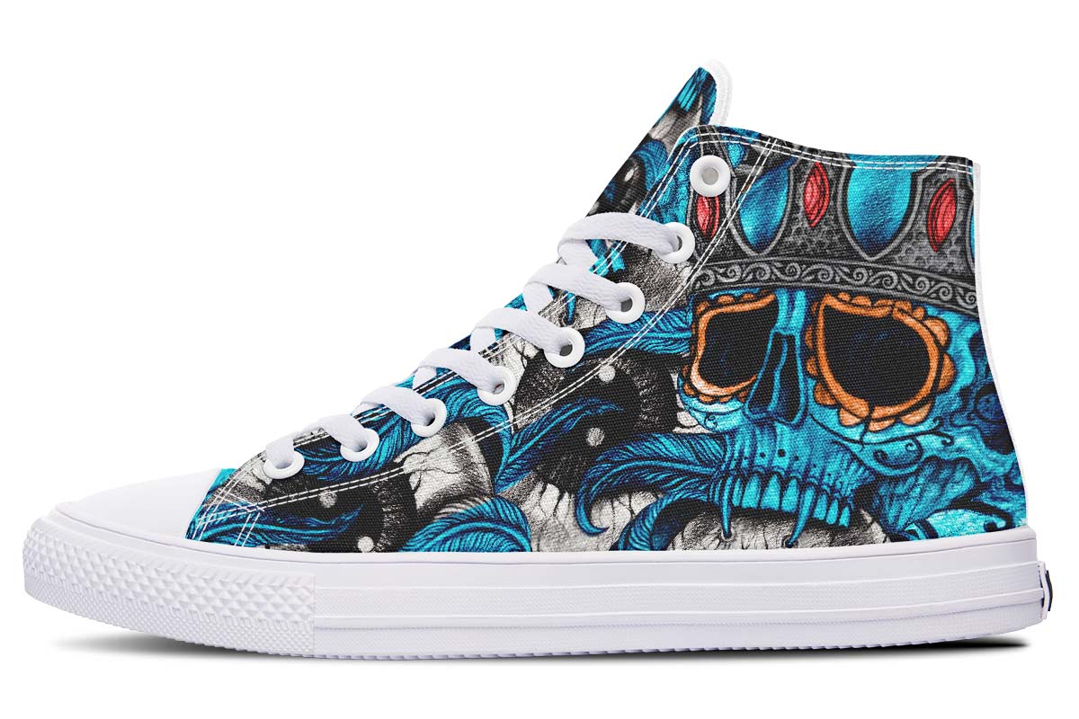 hippieartzone Shoes - BLUE SKULL KING