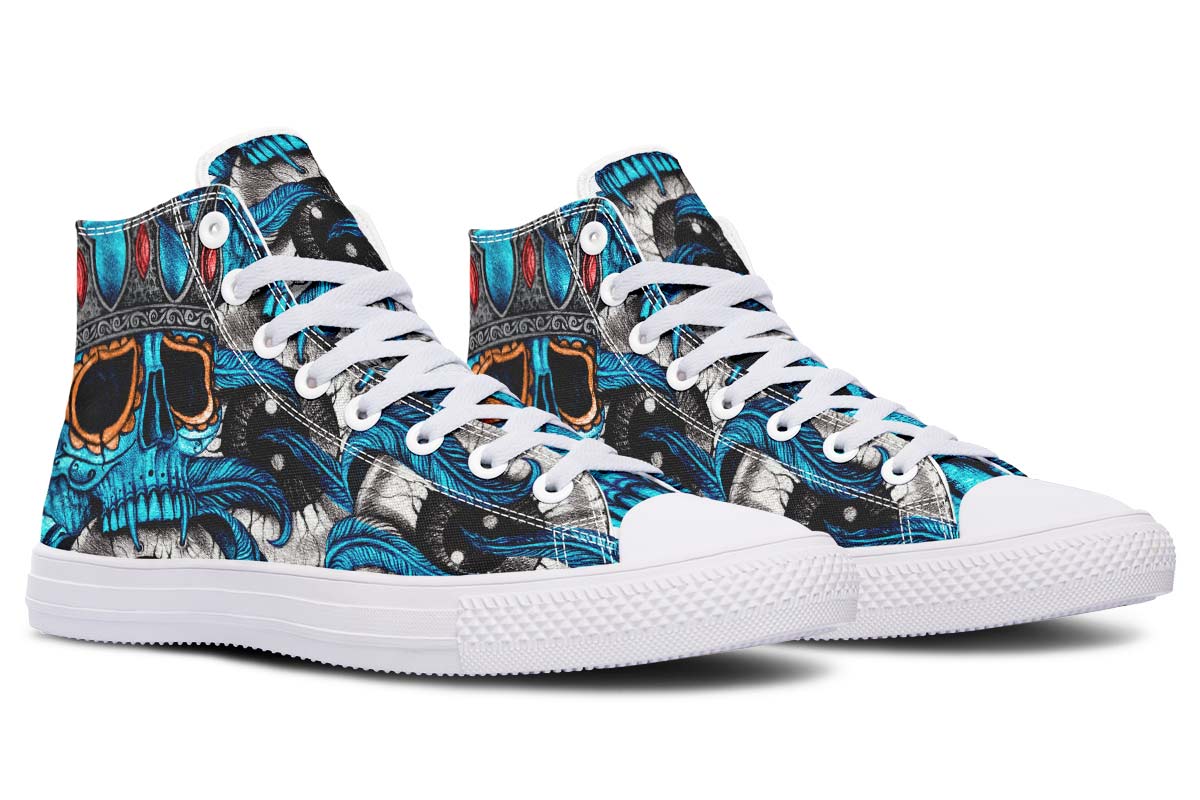 hippieartzone Shoes - BLUE SKULL KING