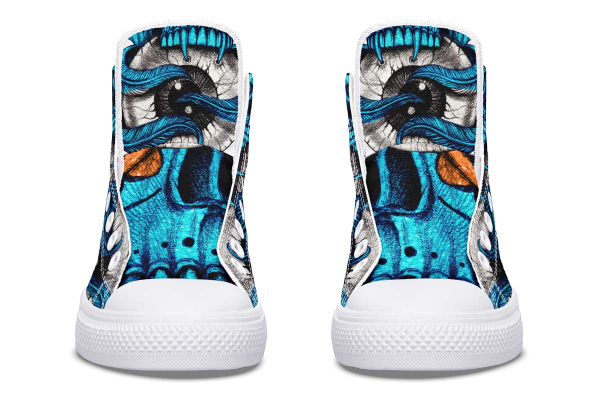 hippieartzone Shoes - BLUE SKULL KING