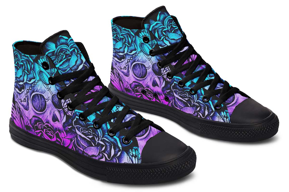 hippieartzone Shoes - BUTTERFLY AND ROSES SKELETON