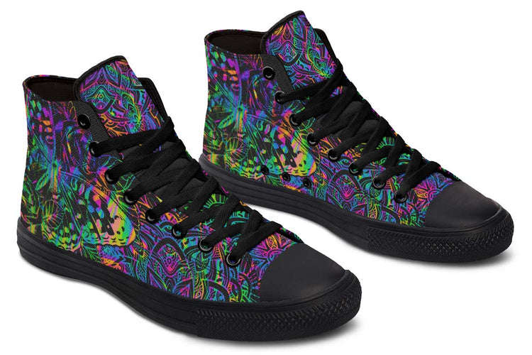 hippieartzone Shoes - COLOR EXPLOSION BUTTERFLIES