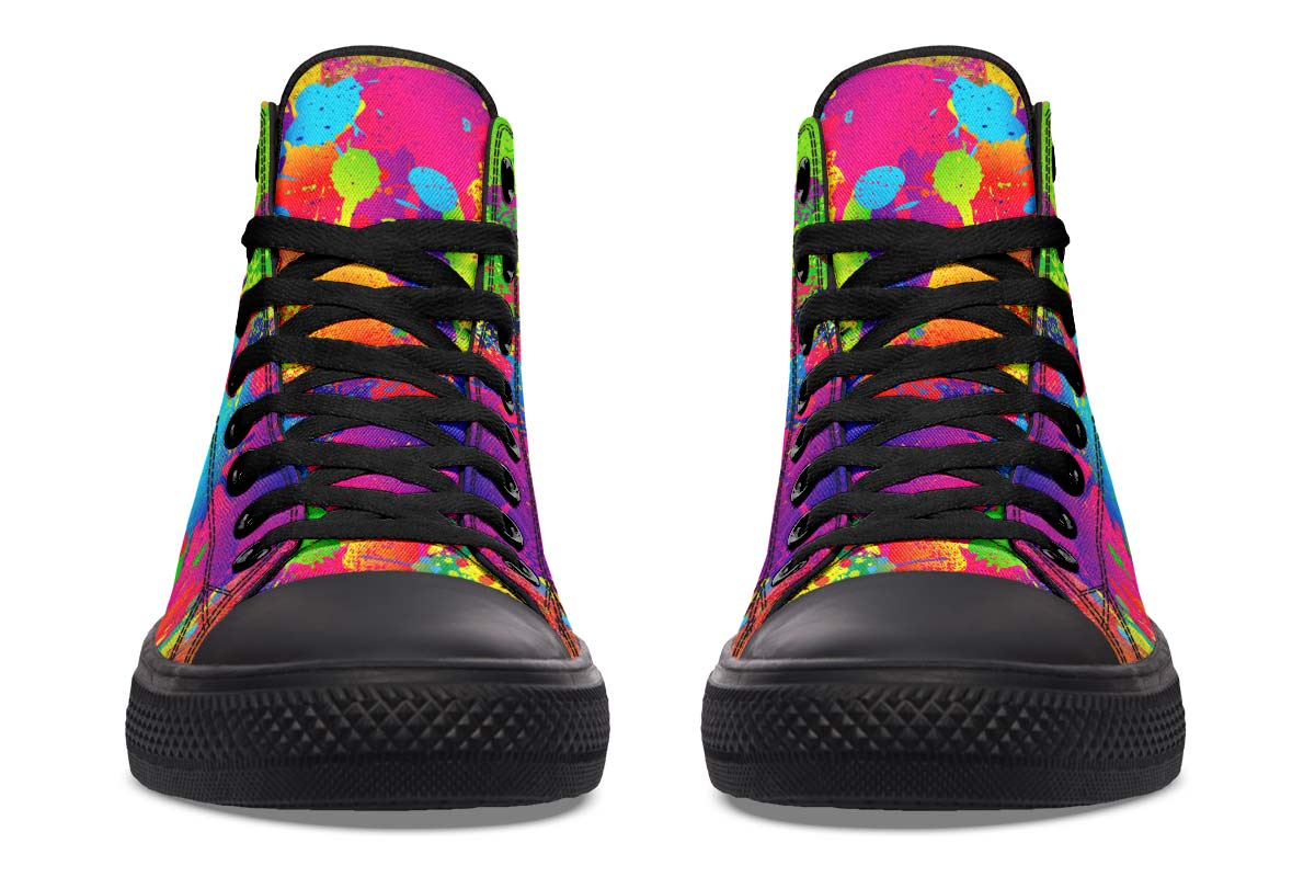 hippieartzone Shoes - COLOR SPLAT BARBELL SKULL