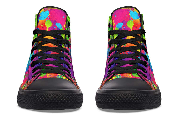 hippieartzone Shoes - COLOR SPLAT BARBELL SKULL