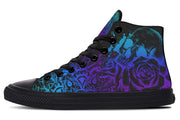 hippieartzone Shoes - Colorful Mandala And Skull High-Top Sneakers.