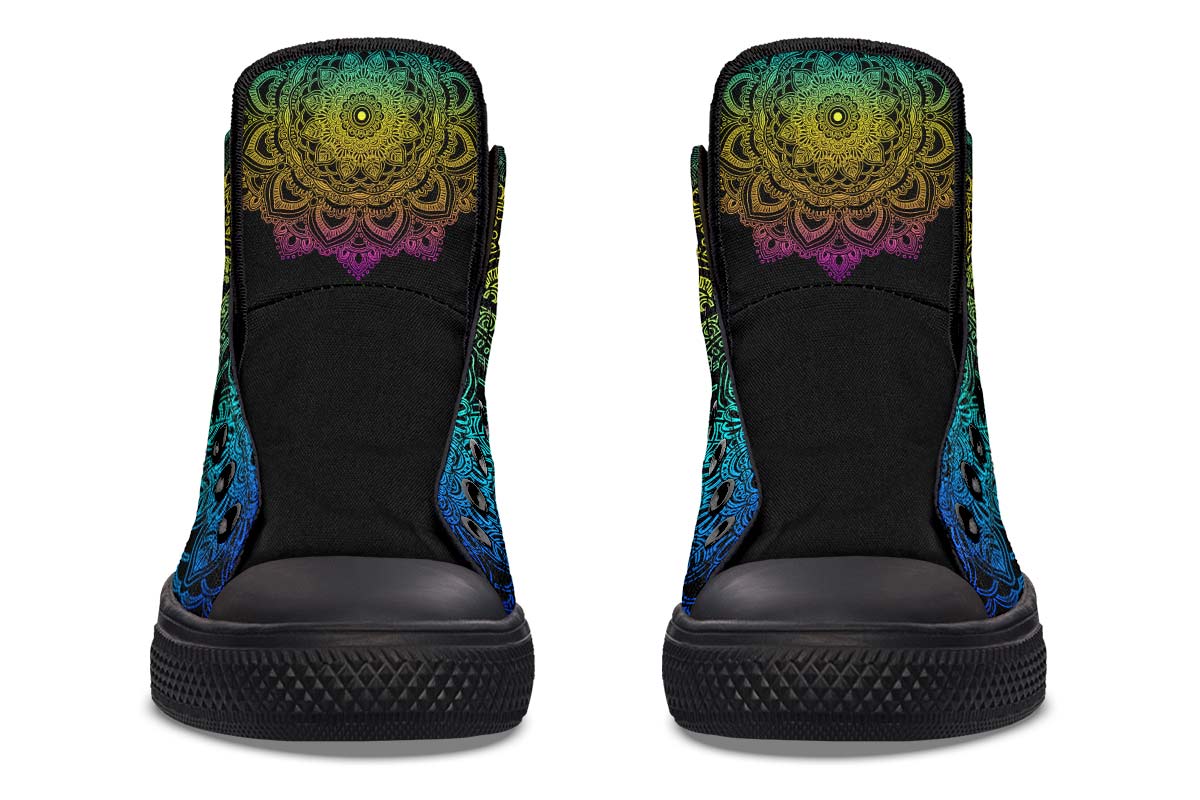 hippieartzone Shoes - COLORFUL SKULL MANDALA FLOWERS