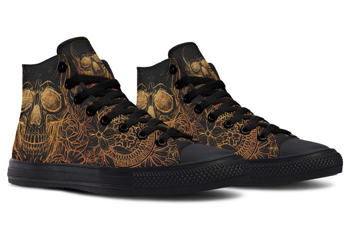 hippieartzone Shoes - GOLD SKULL