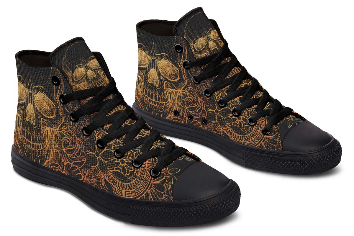hippieartzone Shoes - GOLD SKULL