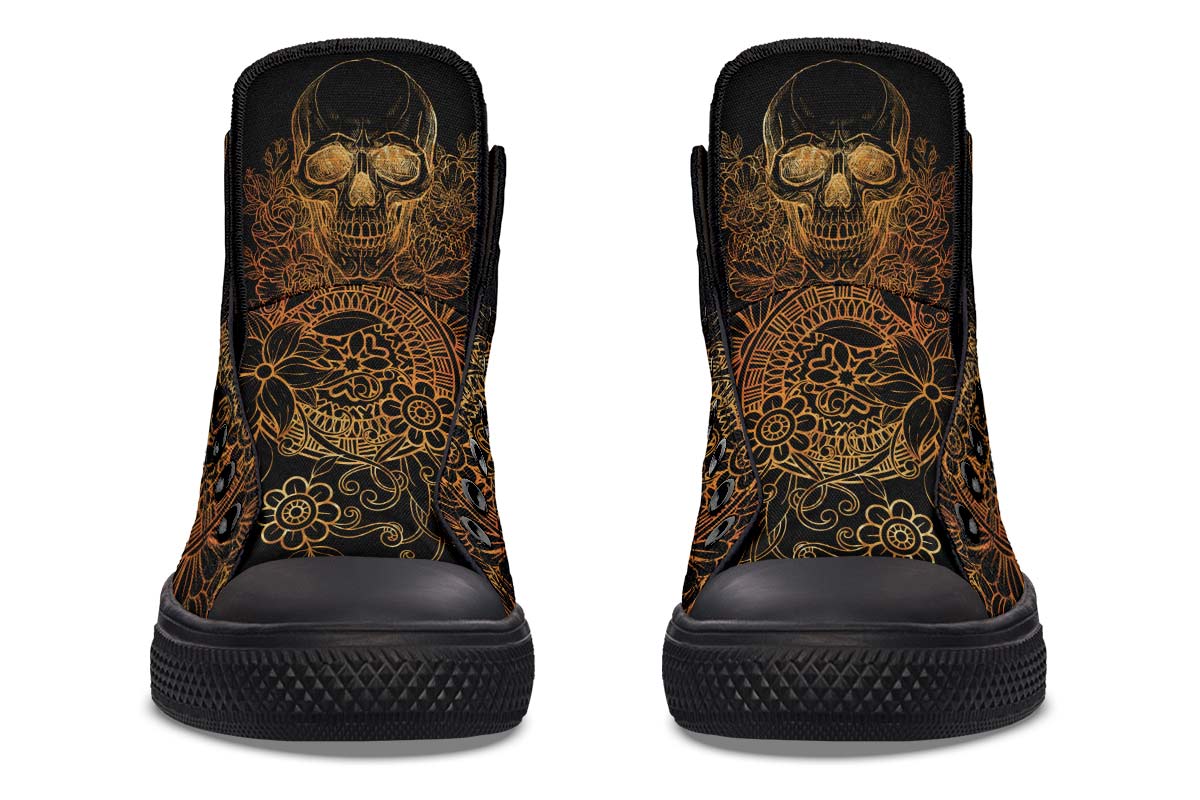 hippieartzone Shoes - GOLD SKULL