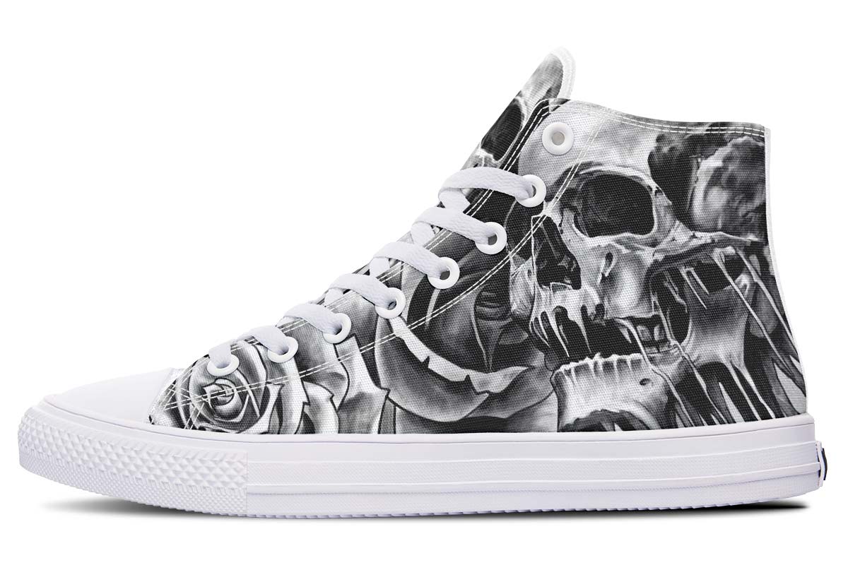 hippieartzone Shoes - GREY SCARY SKULL