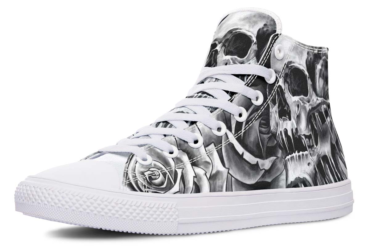 hippieartzone Shoes - GREY SCARY SKULL