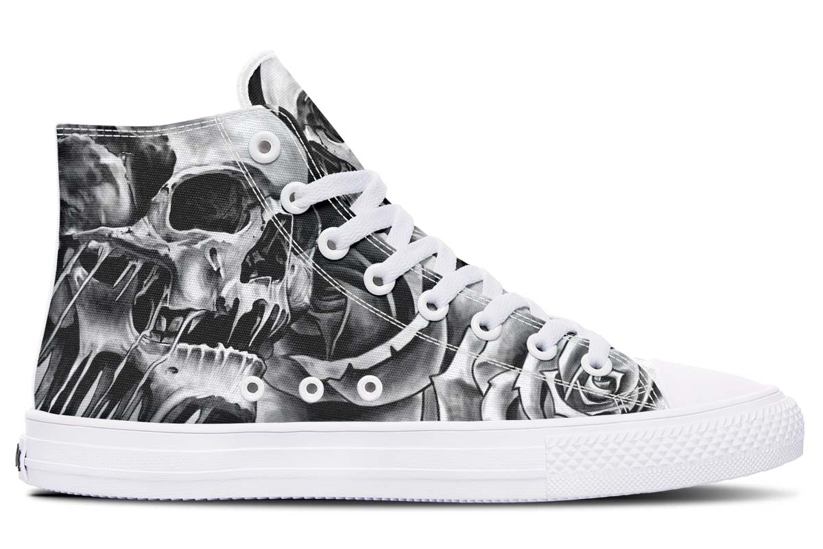 hippieartzone Shoes - GREY SCARY SKULL