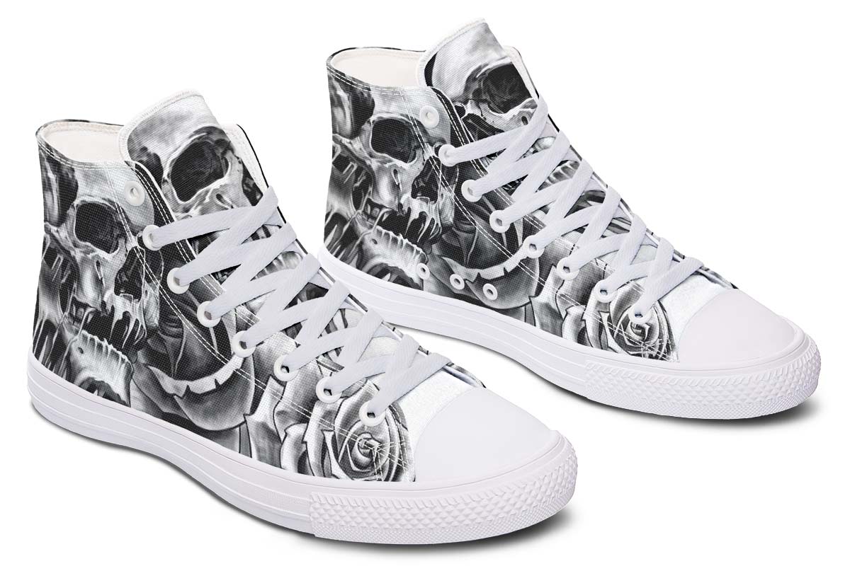hippieartzone Shoes - GREY SCARY SKULL