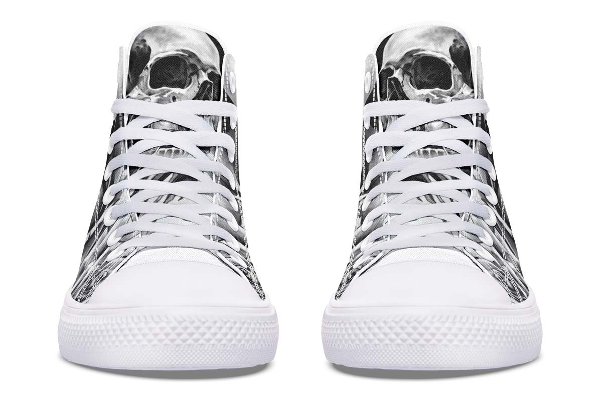 hippieartzone Shoes - GREY SCARY SKULL