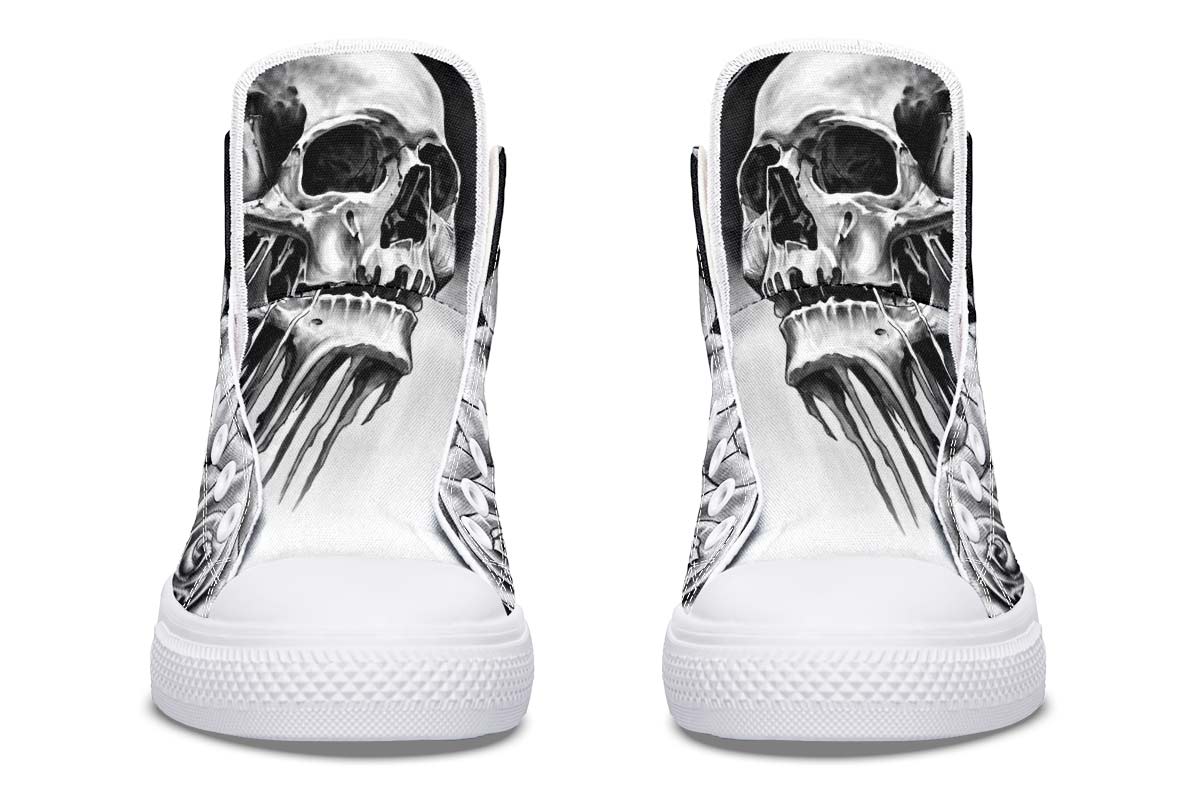hippieartzone Shoes - GREY SCARY SKULL