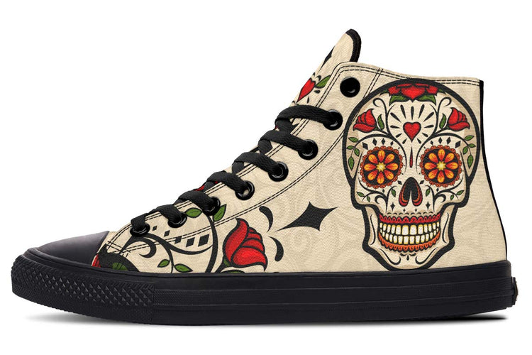 hippieartzone Shoes - HAPPY ROSE SUGAR SKULL