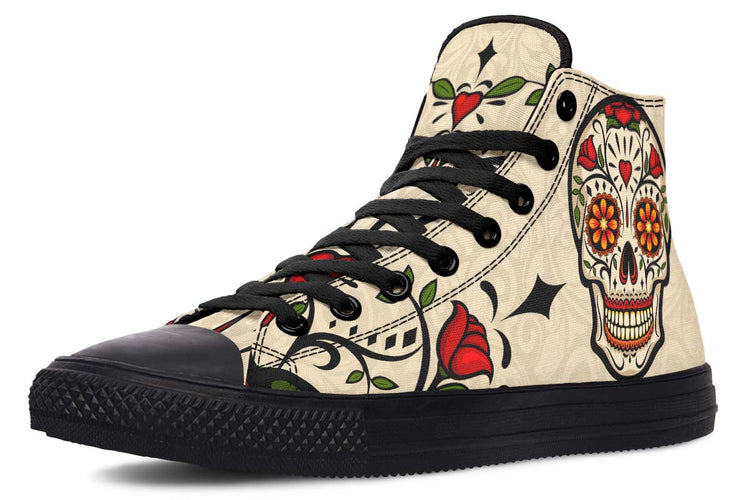 hippieartzone Shoes - HAPPY ROSE SUGAR SKULL