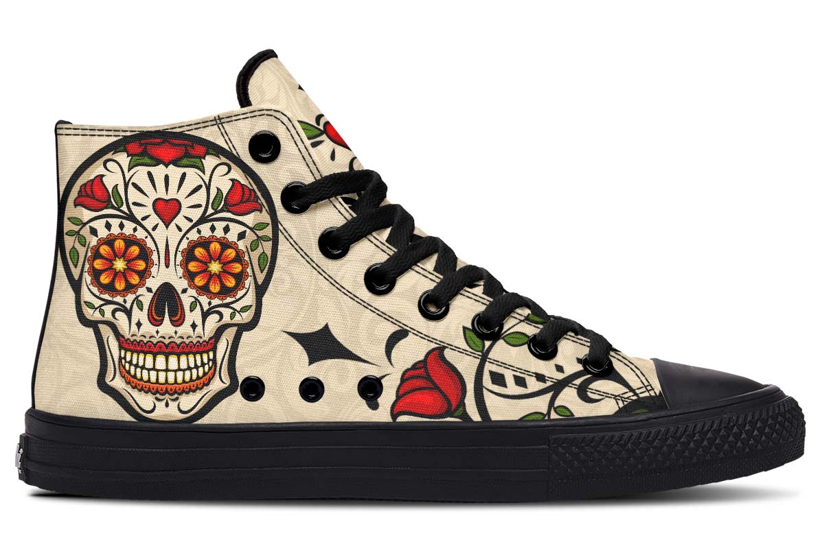 hippieartzone Shoes - HAPPY ROSE SUGAR SKULL